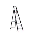 Escalera de tijera Professional Topline, unilateral, aluminio, 8 escalones, negro