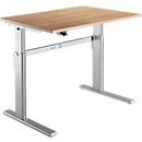 Escritorio estándar, pata en C, rectangular, ajustable en altura eléctr., An 1200 x P 800 x Al 725-1185 mm, cerezo Romana