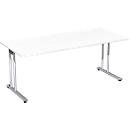 Escritorio PALENQUE, pata en C, rectangular, An 1800 x P 800 x Al 680-820 mm, blanco