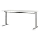 Escritorio Profi 2.0, rectangular, pata en C, An 1600 x P 800 x Al 700-810 mm, gris luminoso/plata