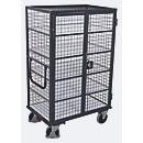 ESD-kastwagen, staal/spaanplaat, grafietgrijs/lichtgrijs, 5 etages, 1245 x 785 mm, dak en dubbele vleugeldeur, afsluitbaar, EasySTOP, tot 500 kg