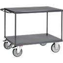 ESD-Tischwagen Fetra 9400B, bis 500 kg, 2 Etagen mit Plattformen, Ladefläche L 850 x B 500 mm, TPE-Bereifung, Schiebegriff, Stahl, schiefergrau