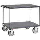 ESD-Tischwagen Fetra 9401B, bis 600 kg, 2 Etagen mit Plattformen, Ladefläche L 1000 x B 600 mm, TPE-Bereifung, Schiebegriff, Stahl, schiefergrau