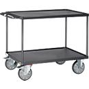 ESD-Tischwagen Fetra 9402W, bis 600 kg, 2 Etagen mit Wannen, Ladefläche L 1000 x B 700 mm, TPE-Bereifung, Schiebegriff, Stahl, schiefergrau