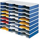 Estación de clasificación styro® styrodoc Standard SET, DIN C4, 8 niveles/3 filas/24 compartimentos, gris/azul