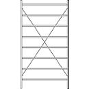 Estantería base R 3000, 8 estantes, An 1345 mm x P 400 mm, estantes galvanizados