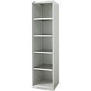 Estantería Schäfer Shop Genius FS, acero, con orificios de ventilación, An 545 x Pr 520 x Al 1950 mm, 5 OH, gris claro, hasta 250 kg 