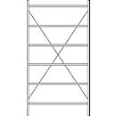 Estantería SSI Schäfer R3000, estantería básica, 6 estantes revestidos. Estantes, profundidad 300 mm, carga de estante 150 kg, ancho 1345/1315 x alto 2490 mm