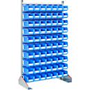 Estantes de almacenamiento de pie de un solo lado, W 1130 x D 500 x H 1885 mm, 70 x 3 l, azul