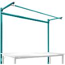 Estructura pórtica adicional con brazo saliente, Mesa básica SPEZIAL mesa de trabajo/banco de trabajo UNIVERSAL/PROFI, 2000 mm, azul agua