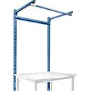 Estructura pórtica adicional con brazo saliente, Mesa básica STANDARD mesa de trabajo/banco de trabajo UNIVERSAL/PROFI, 1250 mm, azul brillante