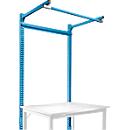 Estructura pórtica adicional con brazo saliente, Mesa básica STANDARD mesa de trabajo/banco de trabajo UNIVERSAL/PROFI, 1250 mm, azul luminoso