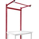 Estructura pórtica adicional con brazo saliente, Mesa básica STANDARD mesa de trabajo/banco de trabajo UNIVERSAL/PROFI, 1250 mm, rojo rubí