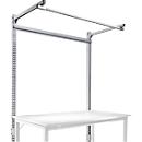 Estructura pórtica adicional con brazo saliente, Mesa básica STANDARD mesa de trabajo/banco de trabajo UNIVERSAL/PROFI, 1500 mm, aluminio plateado