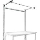 Estructura pórtica adicional con brazo saliente, Mesa básica STANDARD mesa de trabajo/banco de trabajo UNIVERSAL/PROFI, 1500 mm, gris luminoso