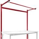 Estructura pórtica adicional con brazo saliente, Mesa básica STANDARD mesa de trabajo/banco de trabajo UNIVERSAL/PROFI, 1750 mm, rojo rubí