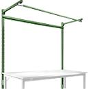 Estructura pórtica adicional con brazo saliente, Mesa básica STANDARD mesa de trabajo/banco de trabajo UNIVERSAL/PROFI, 1750 mm, verde reseda