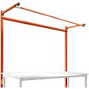 Estructura pórtica adicional con brazo saliente, Mesa básica STANDARD mesa de trabajo/banco de trabajo UNIVERSAL/PROFI, 2000 mm, rojo anaranjado