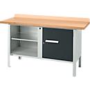 Etabli à caisson Schäfer Shop Select PWi 150-1, plateau en hêtre multiplex, jusqu'à 750 kg, L 1500 x P 700 x H 840 mm, anthracite