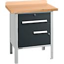 Établi à caisson Schäfer Shop Select PWi 75-0, plateau multiplex en hêtre, jusqu'à 750 kg, L 750 x P 700 x H 840 mm
