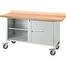 Etabli mobile Schäfer Shop Select PWi 150-1, plateau en hêtre multiplex, jusqu'à 400 kg, L 1500 x P 700 x H 840 mm