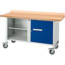 Etabli mobile Schäfer Shop Select PWi 150-1, plateau en hêtre multiplex, jusqu'à 400 kg, L 1500 x P 700 x H 840 mm