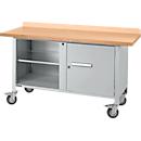 Etabli mobile Schäfer Shop Select PWi 150-1, plateau en hêtre multiplex, jusqu'à 400 kg, L 1500 x P 700 x H 840 mm