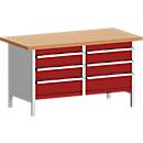 Établi modulaire KW-1578-2.5, rouge pourpre