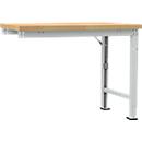 Établi modulaire Profi Spezial Manuflex, plateau de table en multiplex, 1250 x 700 mm, gris clair