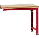 Établi modulaire Profi Standard Manuflex, plateau de table en multiplex, 1250 x 700 mm, rouge rubis
