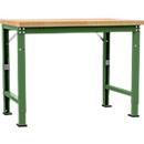 Établi Profi Spezial Manuflex, plateau de table en multiplex, 1250 x 700 mm, vert réséda