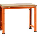 Établi Profi Standard Manuflex, plateau de table en multiplex l. 1250 x P 700, rouge orangé