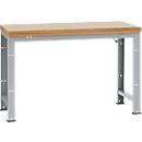 Établi Profi Standard Manuflex, plateau de table en multiplex l. 1500 x P 700, alu argent