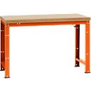 Établi Profi Standard Manuflex, plateau de table en multiplex l. 1500 x P 700, rouge orangé