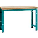 Établi Profi Standard Manuflex, plateau de table en multiplex l. 1500 x P 700, turquoise