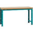 Établi Profi Standard Manuflex, Plateau de table en multiplex l. 1750 x P 700, turquoise
