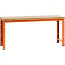 Établi Profi Standard Manuflex, Plateau de table en multiplex l. 2000 x P 700, rouge orangé
