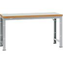 Établi Profi Standard Manuflex, plateau de table en plastique en l. 1750 x P 700, alu argent