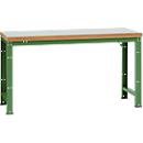 Établi Profi Standard Manuflex, plateau de table en plastique en l. 1750 x P 700, vert réséda