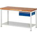 Établi série 8001, fixe, hauteur ajustable, l. 1500 x P 700 x H 840 – 1040 mm