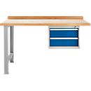 Établi TOP, avec 2 tiroirs, unité d'extension, alu argent, 1500 mm de large