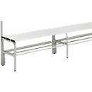 Étagère à chaussures en acier pour banc de vestiaire, 1500 mm de long, gris clair