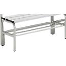 Étagère à chaussures pour bancs de vestiaire, inox, 1015 mm de long