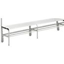 Étagère à chaussures pour bancs de vestiaire, inox, 2000 mm de long