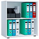 Etagère à dossiers, en bois, 2 OH, étagère réglable en hauteur, L 700 x P 400 x H 740 mm, blanc