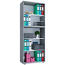 Etagère à dossiers, en bois, 5 OH, étagères réglables en hauteur, L 700 x P 400 x H 1780 mm, gris