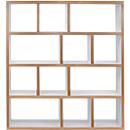 Étagère Berlin, panneau alvéolaire, blanc/multiplex, L 1500 x P 340 x H 1590 mm