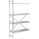 Étagère d'appoint, acier inoxydable, étagères fermées, L 1175 x P 400 mm
