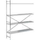 Étagère d'appoint, acier inoxydable, étagères fermées, L 1475 x P 400 mm