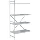 Étagère d'appoint, acier inoxydable, étagères fermées, L 875 x P 600 mm